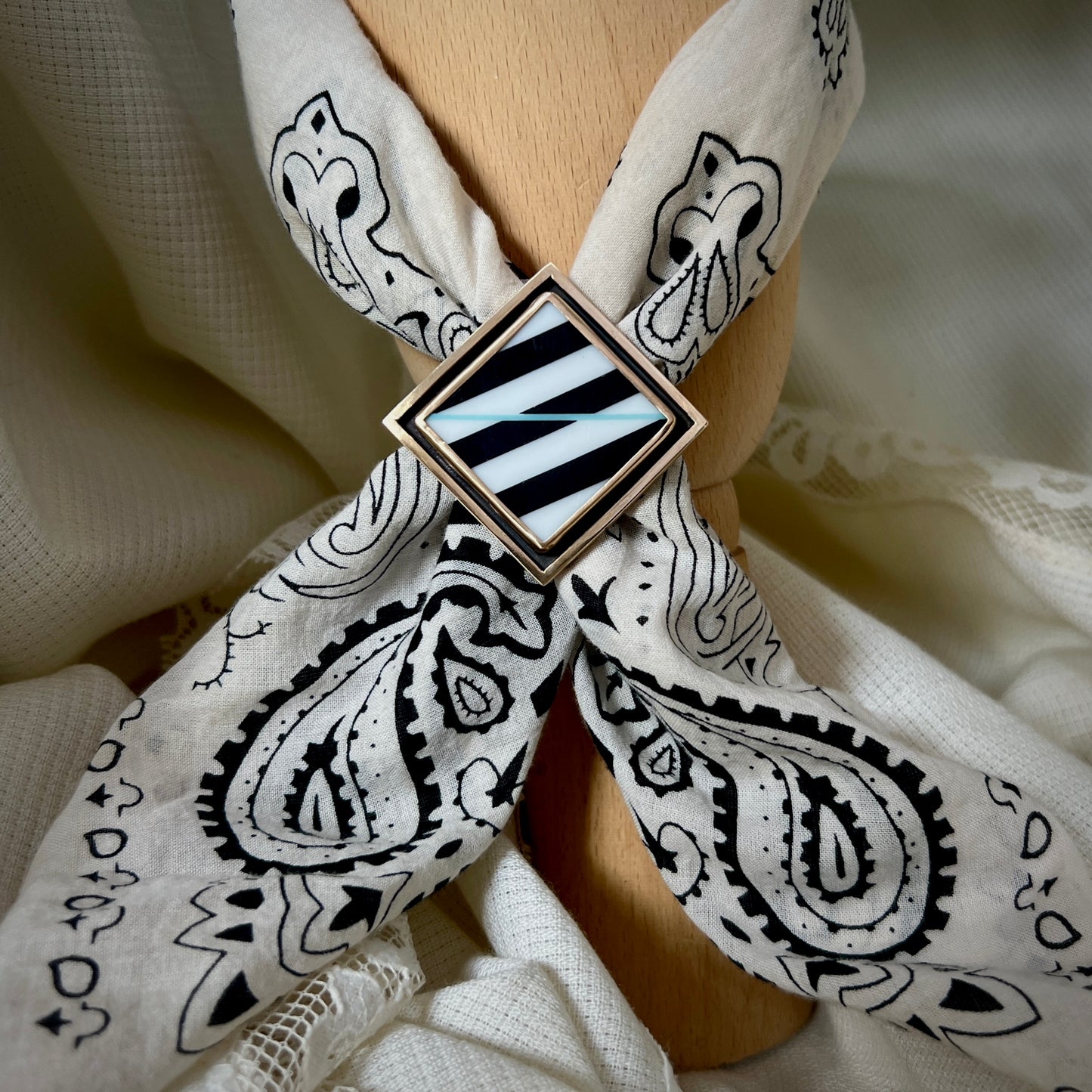 Porcelain Shadowbox Scarf Slide
