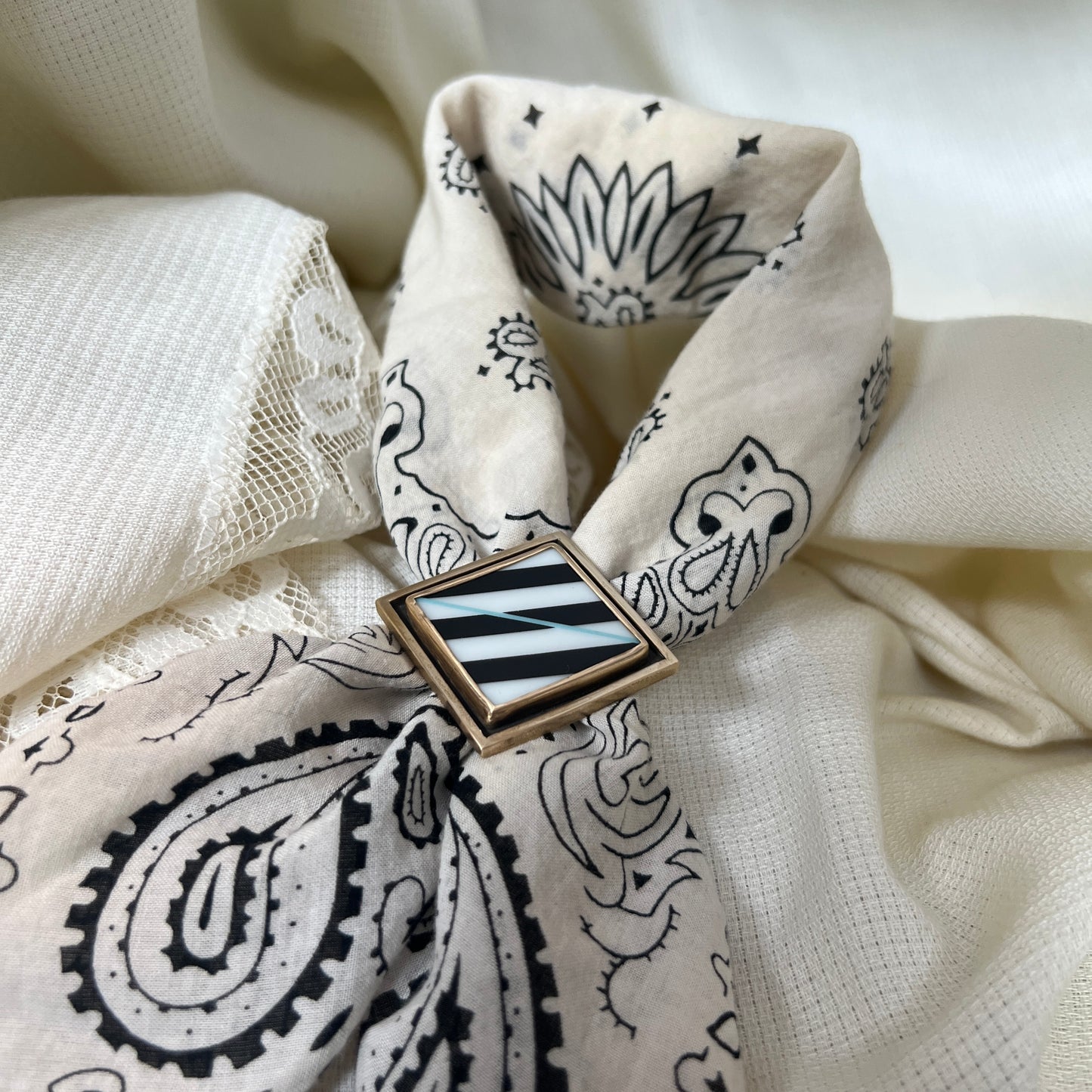 Porcelain Shadowbox Scarf Slide