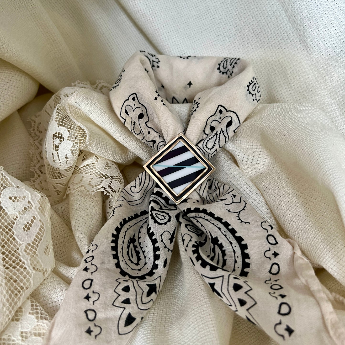 Porcelain Shadowbox Scarf Slide