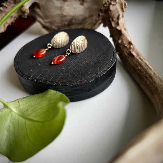 Carnelian Stripe Studs