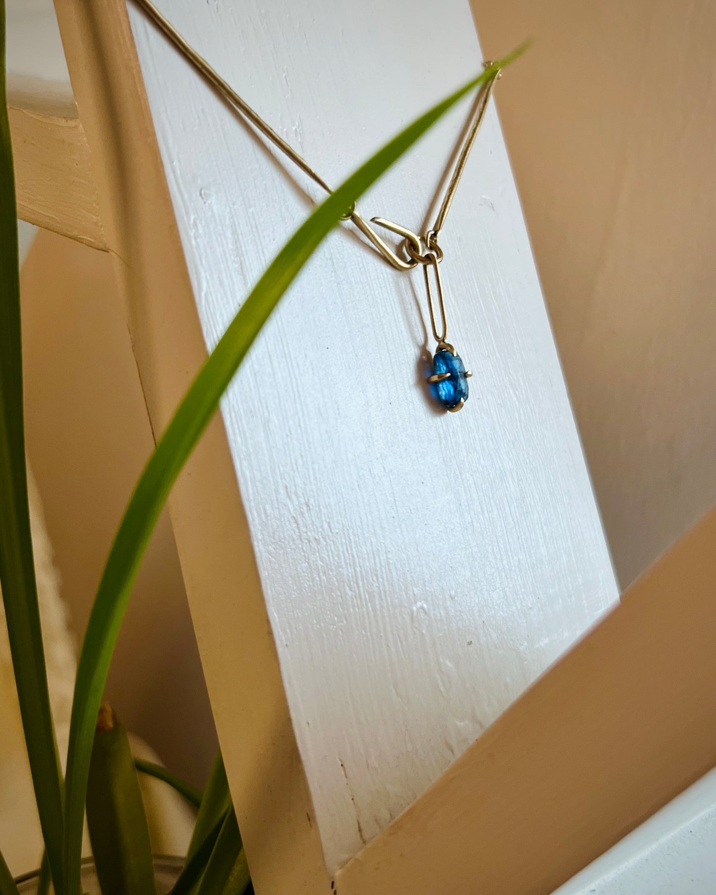 Kyanite Prong Pendant Necklace