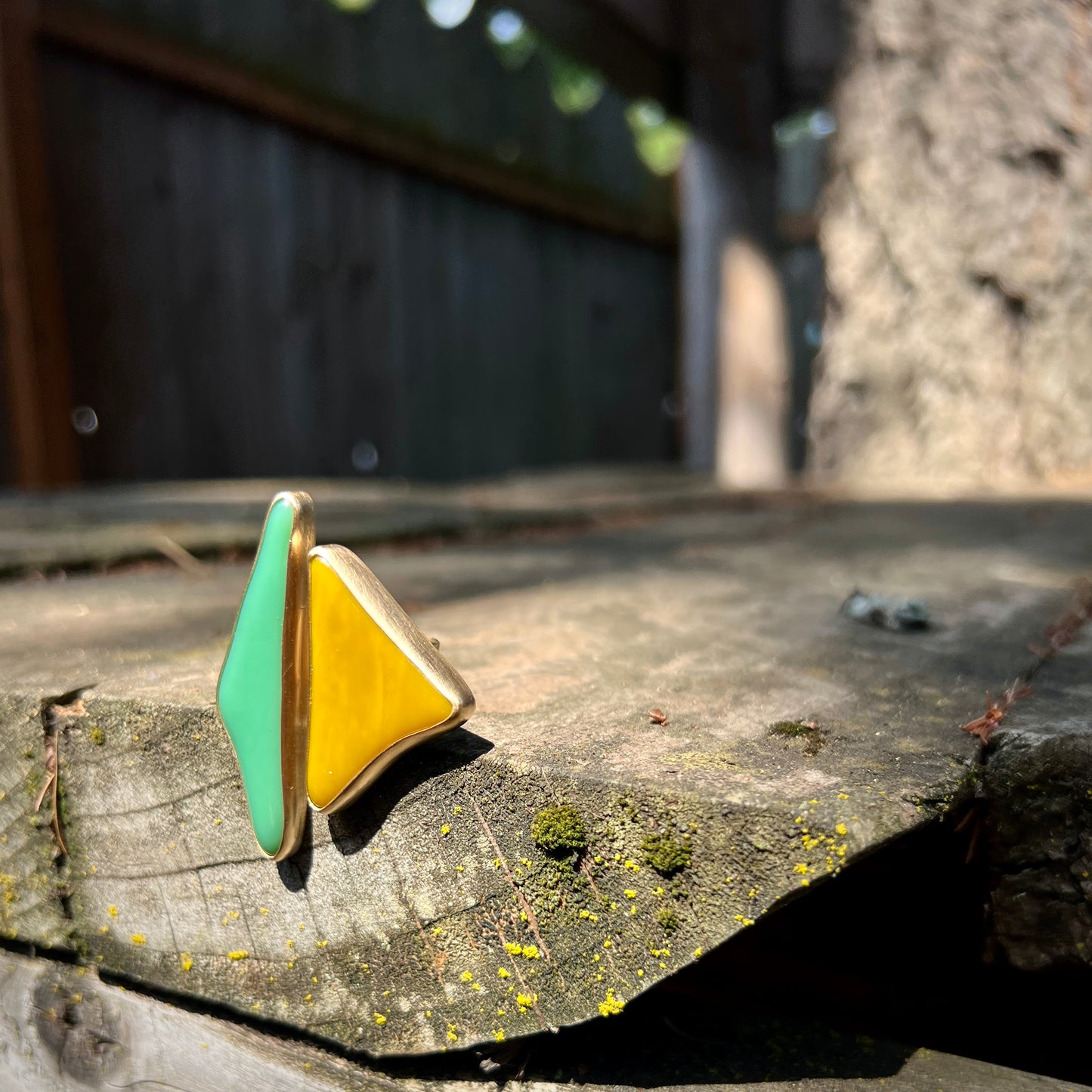 Glass & Brass Retro Split Ring