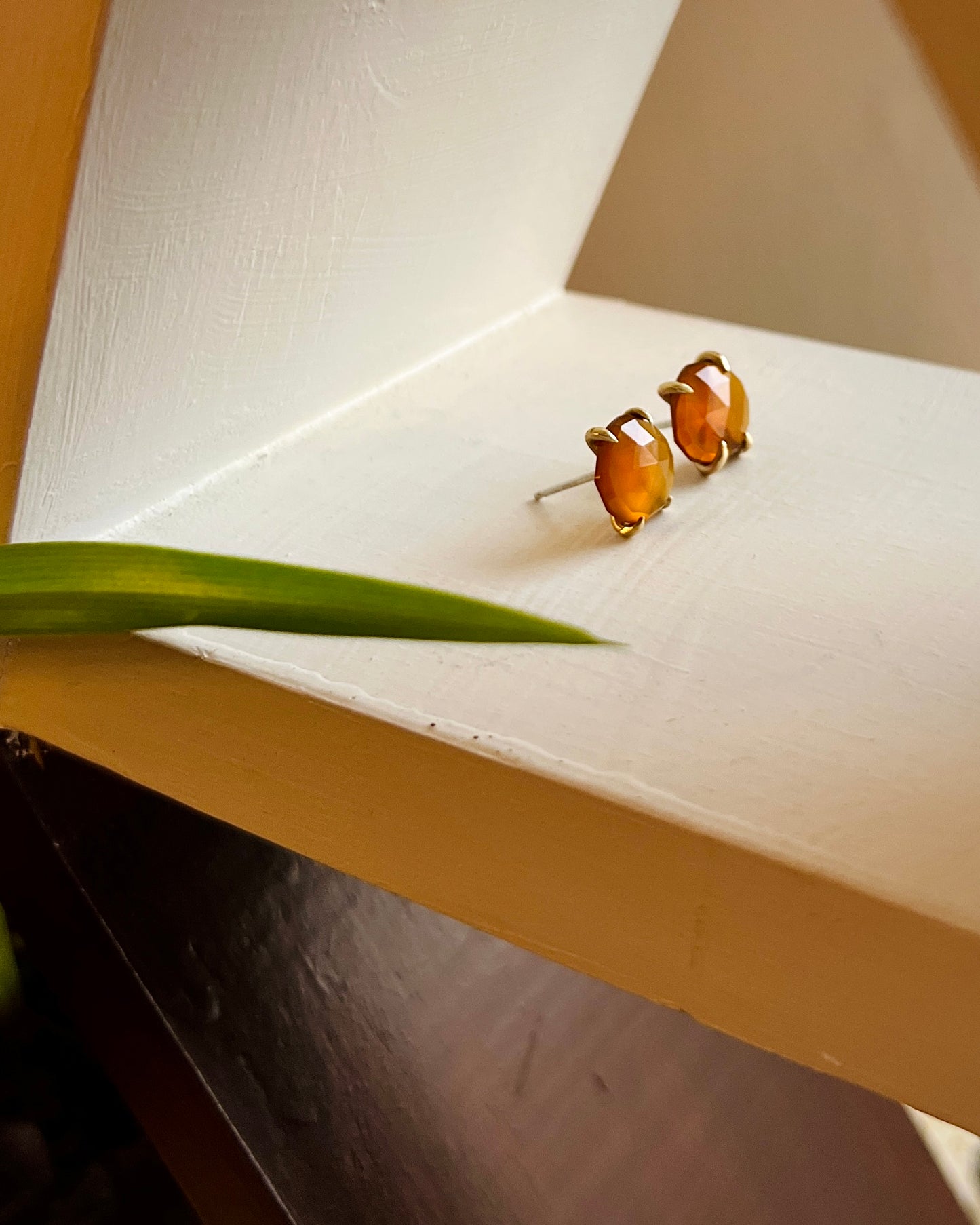 Carnelian Prong Studs