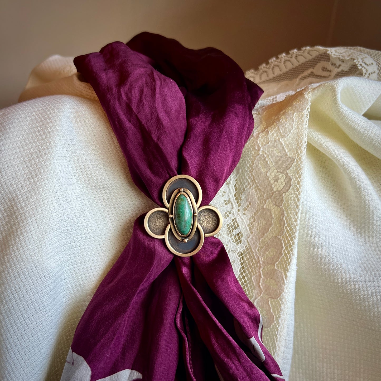 Vintage Turquoise Scarf Slide