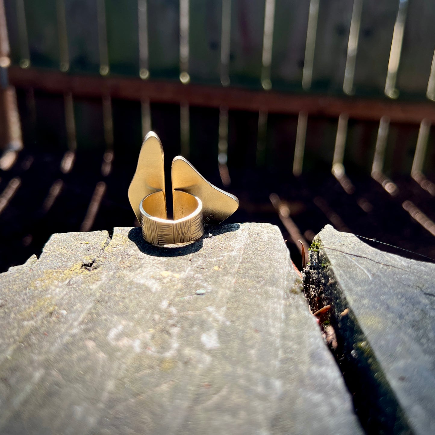 Glass & Brass Retro Split Ring