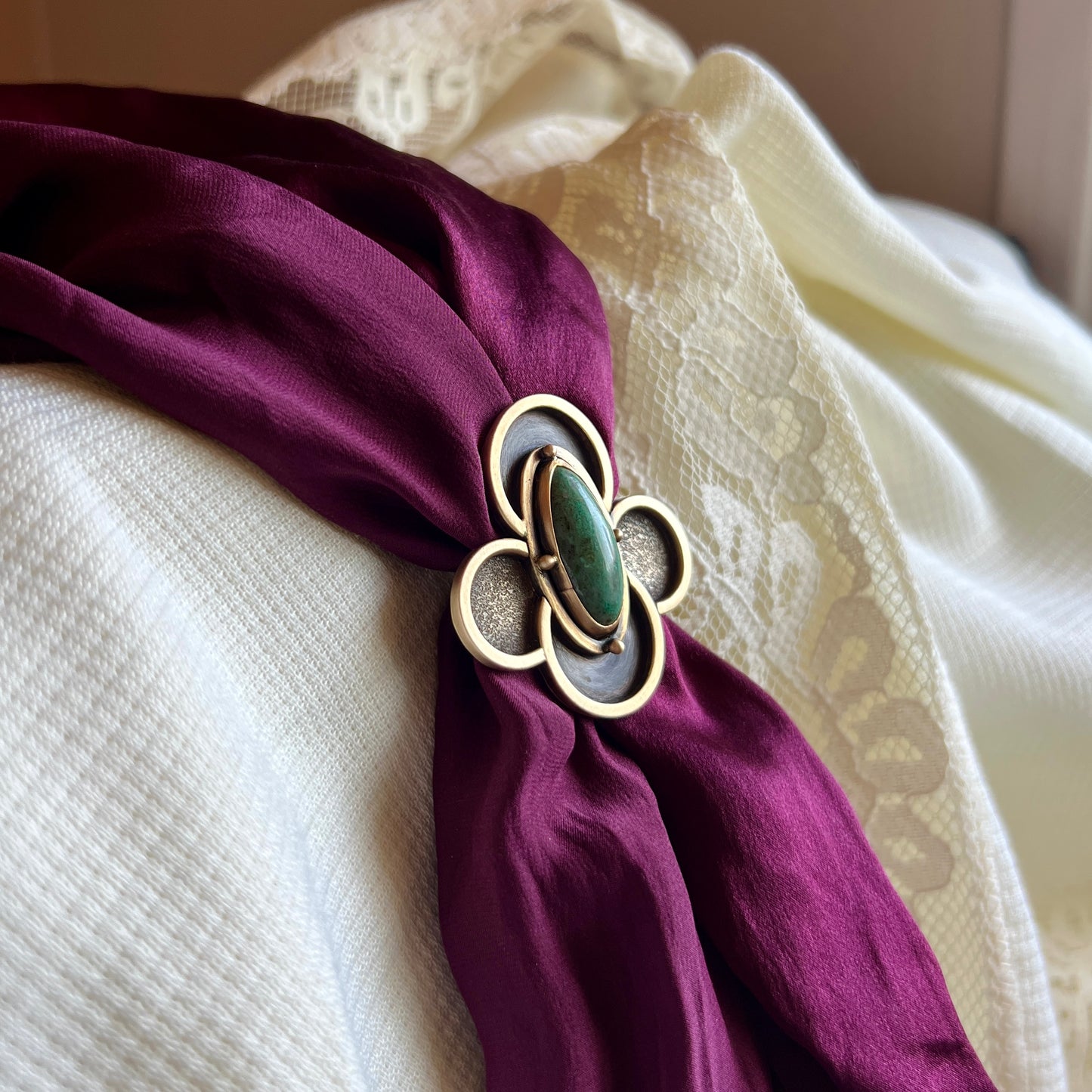 Vintage Turquoise Scarf Slide
