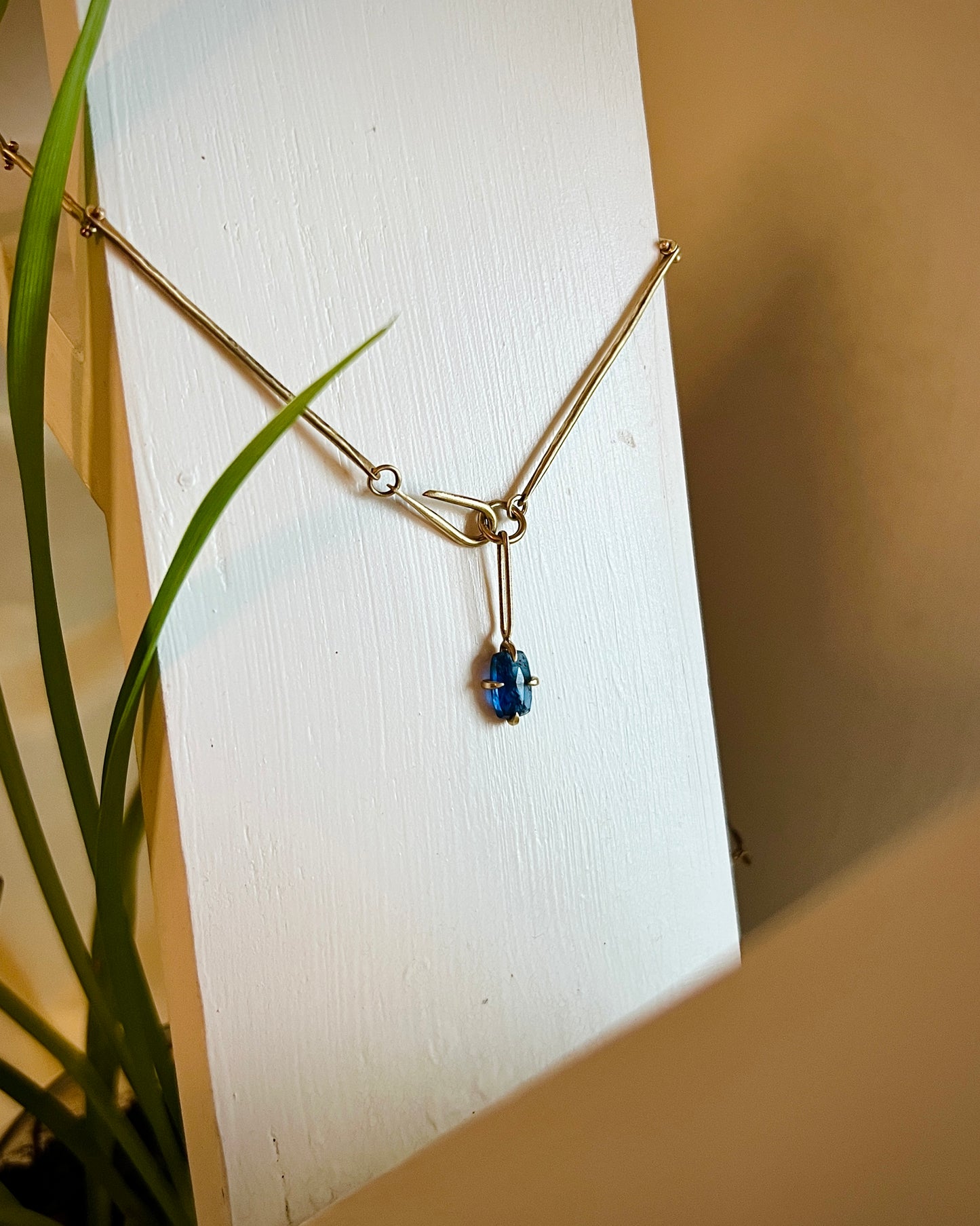 Kyanite Prong Pendant Necklace