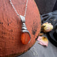 Capped & Wrapped Red Coral Pendant