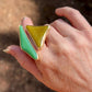 Glass & Brass Retro Split Ring