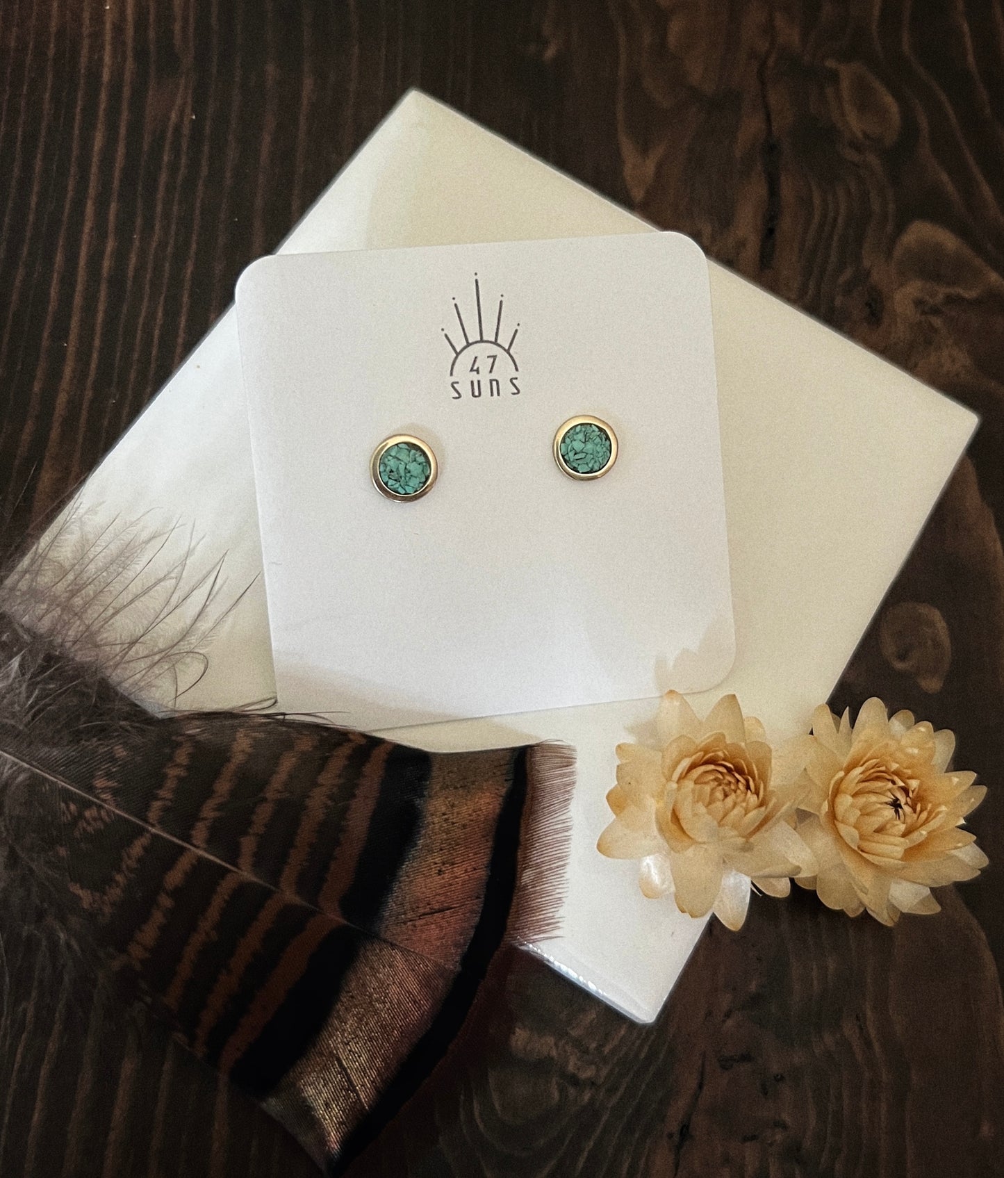 Turquoise Moon Studs